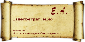 Eisenberger Alex névjegykártya